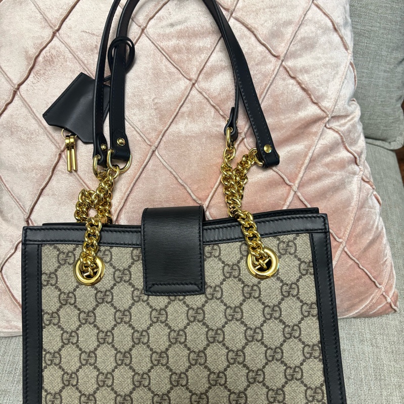 Gucci padlock老花拼接皮革單肩包(底25)-12