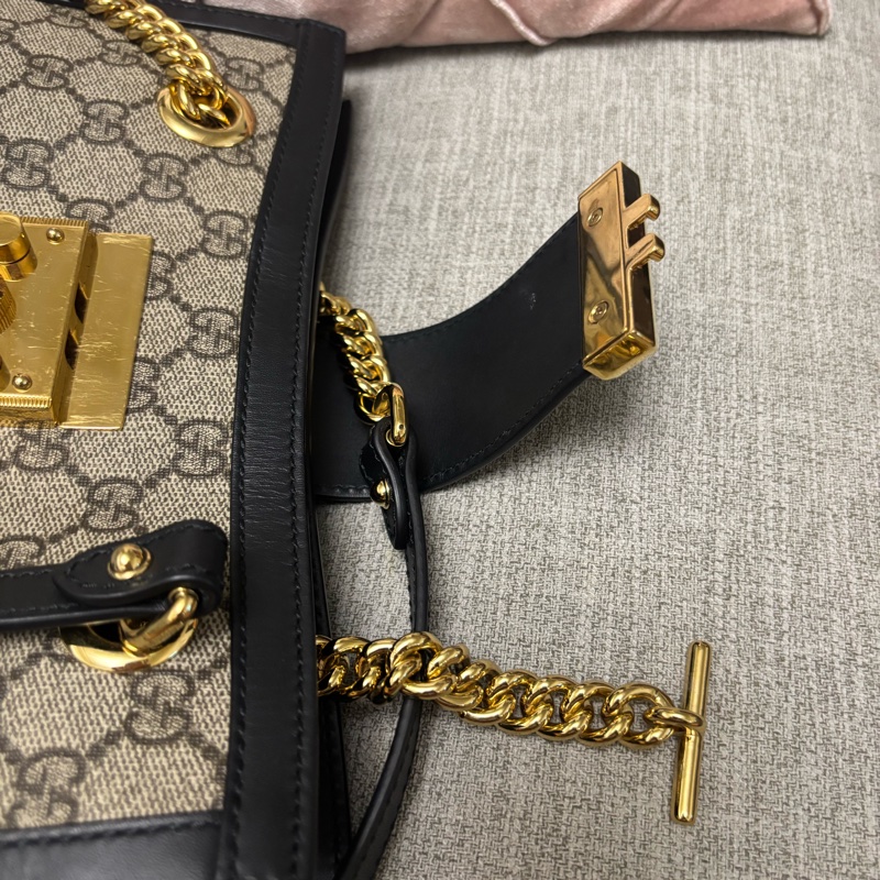 Gucci padlock老花拼接皮革單肩包(底25)-9