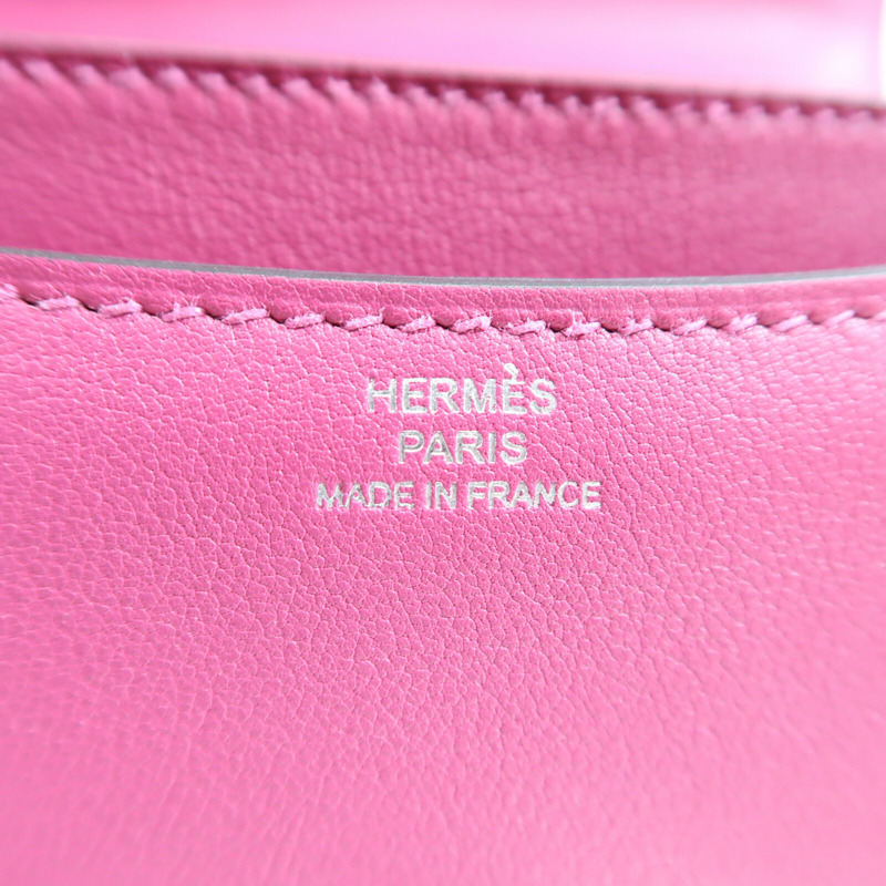 HERMES Swift皮革Constance Mini銀扣肩背袋-5