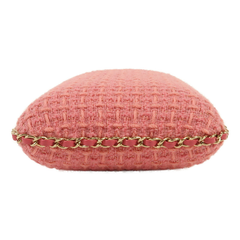 CHANEL 斜紋軟呢Phone Bag金扣鏈帶肩背袋-3