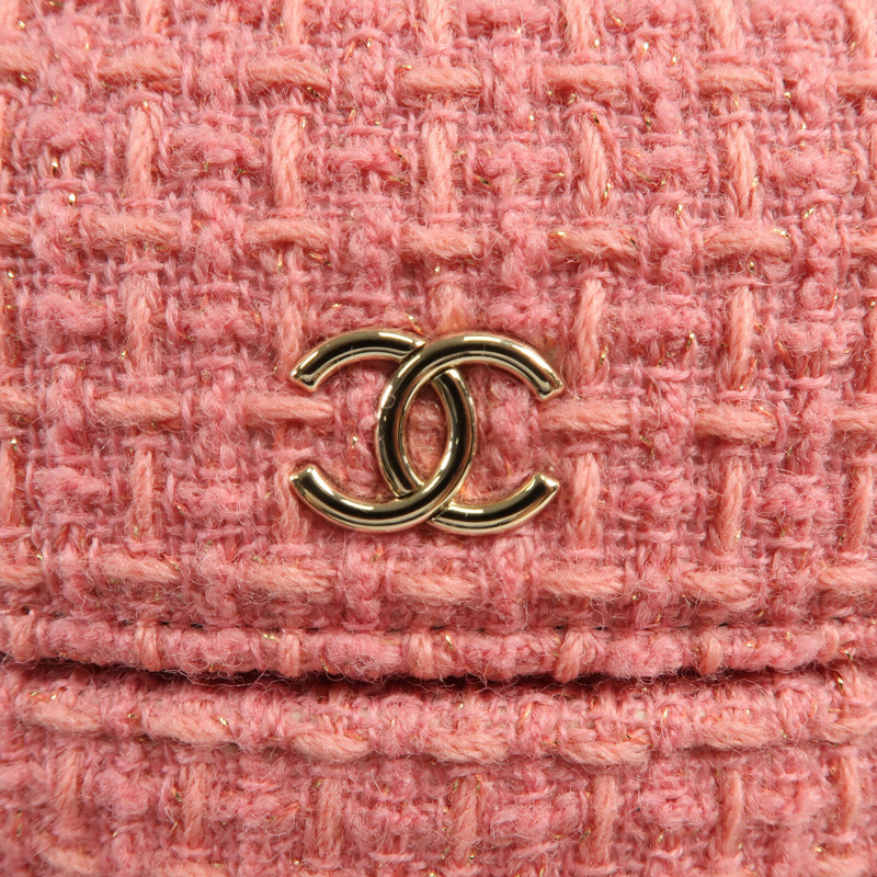CHANEL 斜紋軟呢Phone Bag金扣鏈帶肩背袋-7