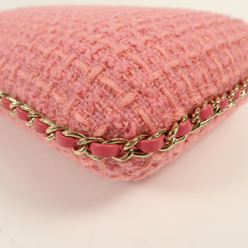 CHANEL 斜紋軟呢Phone Bag金扣鏈帶肩背袋-13