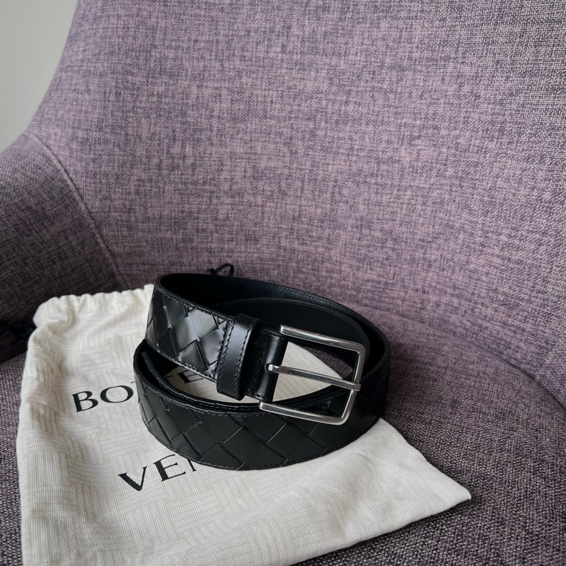 📢全新 BV最值得入手的高質感皮帶🖤Bottega Veneta新款中格編織牛皮皮帶-0