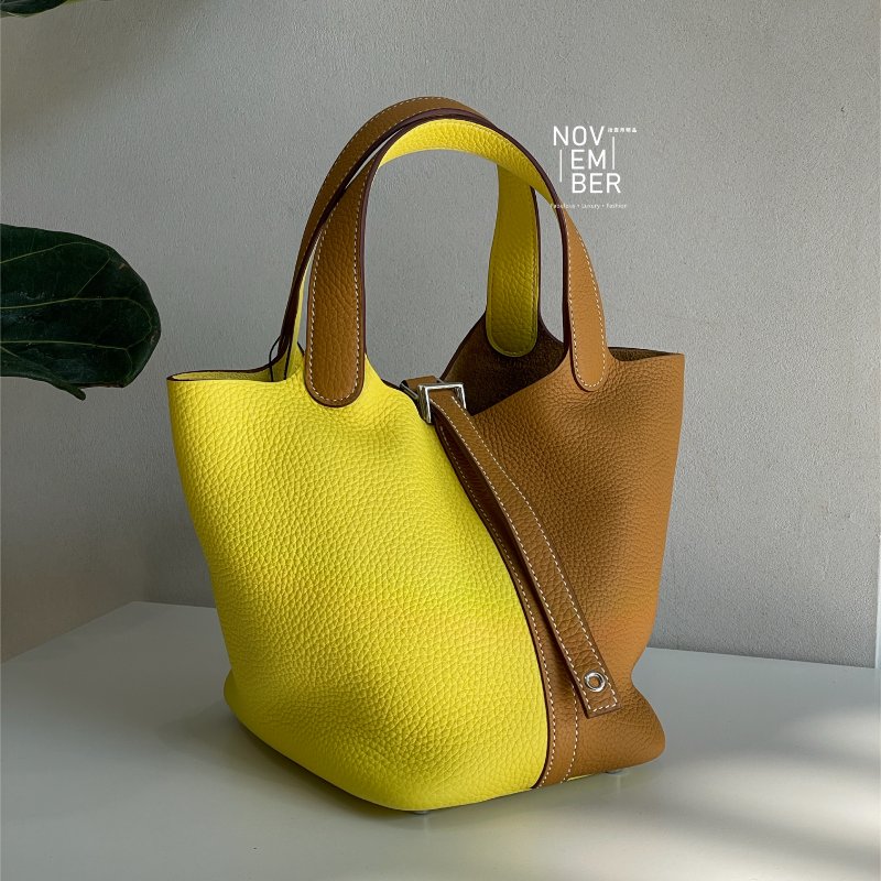 99新🆕 Hermès 愛馬仕 Picotin18 雙拼色銀釦-0