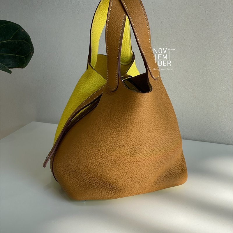 99新🆕 Hermès 愛馬仕 Picotin18 雙拼色銀釦-1