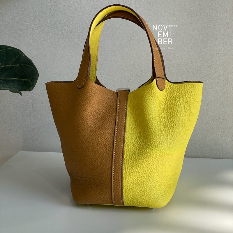 99新🆕 Hermès 愛馬仕 Picotin18 雙拼色銀釦-2