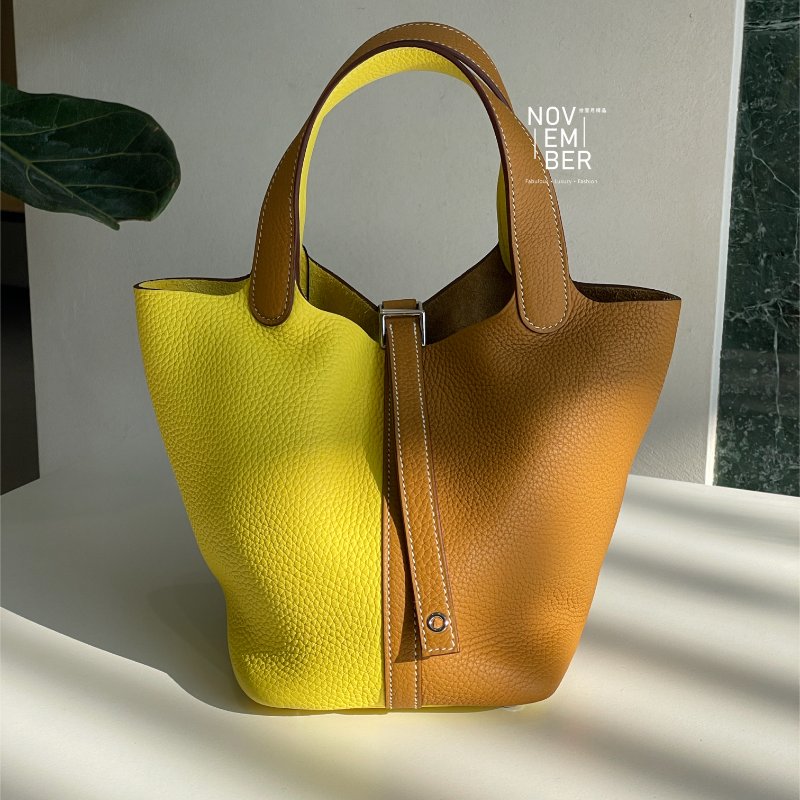99新🆕 Hermès 愛馬仕 Picotin18 雙拼色銀釦-7
