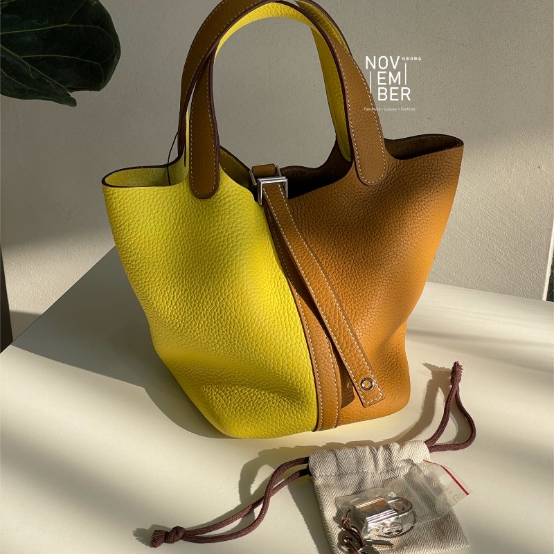 99新🆕 Hermès 愛馬仕 Picotin18 雙拼色銀釦-11