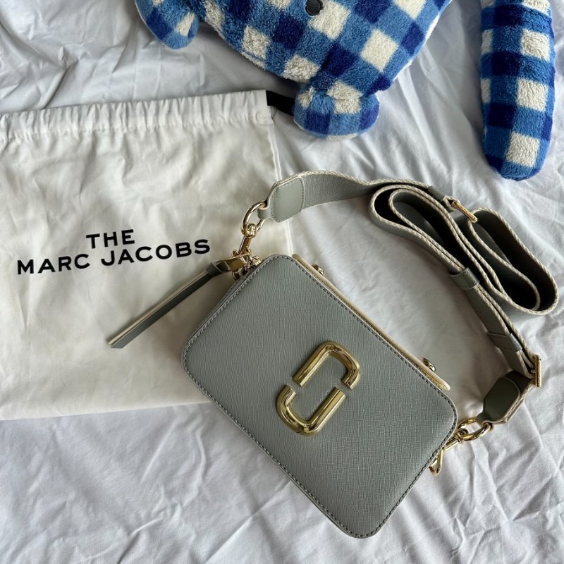 85%新|Marc Jacobs專櫃Snapshot Bag Rock Grey岩石灰相機包-0