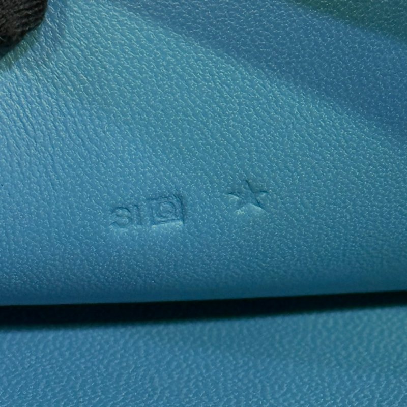 【美收精品】HERMES 藍色皮革長錢包 Q刻印 4-13-12