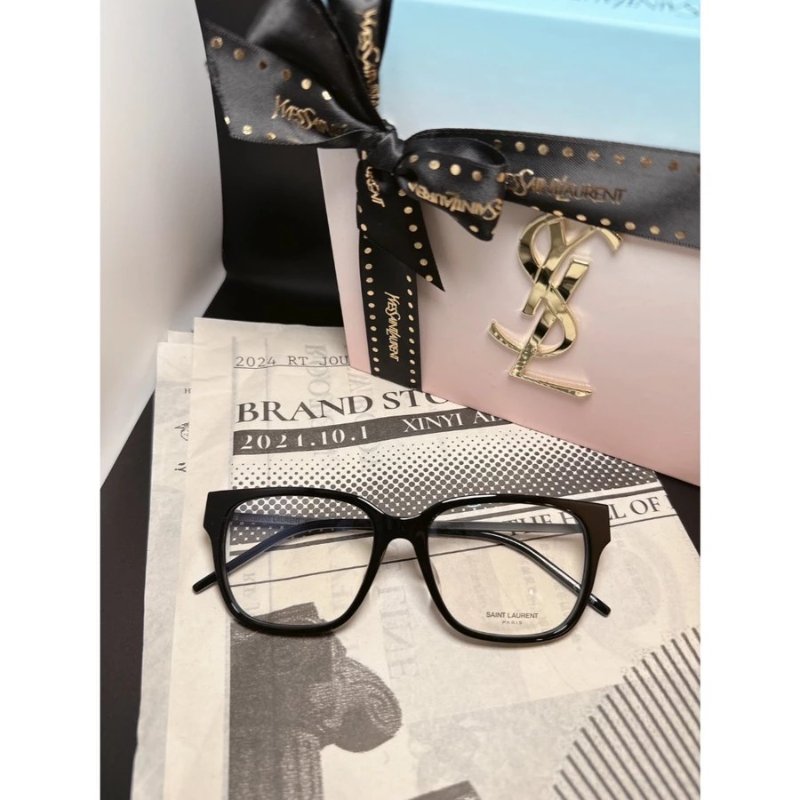 【現貨】麗睛眼鏡【Saint Laurent 聖羅蘭 YSL】可刷卡分期 SL M48O A/FN 光學眼鏡 黑銀配色 YSL膠囊系列-0