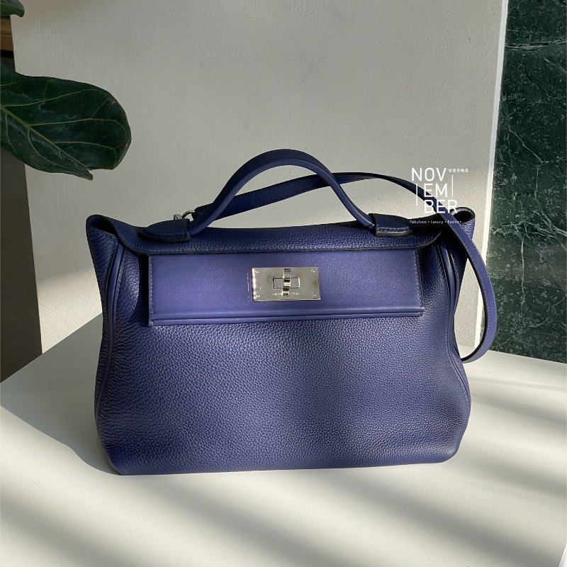 99新🆕 Hermès 愛馬仕 2424 深藍色銀釦 29cm-0