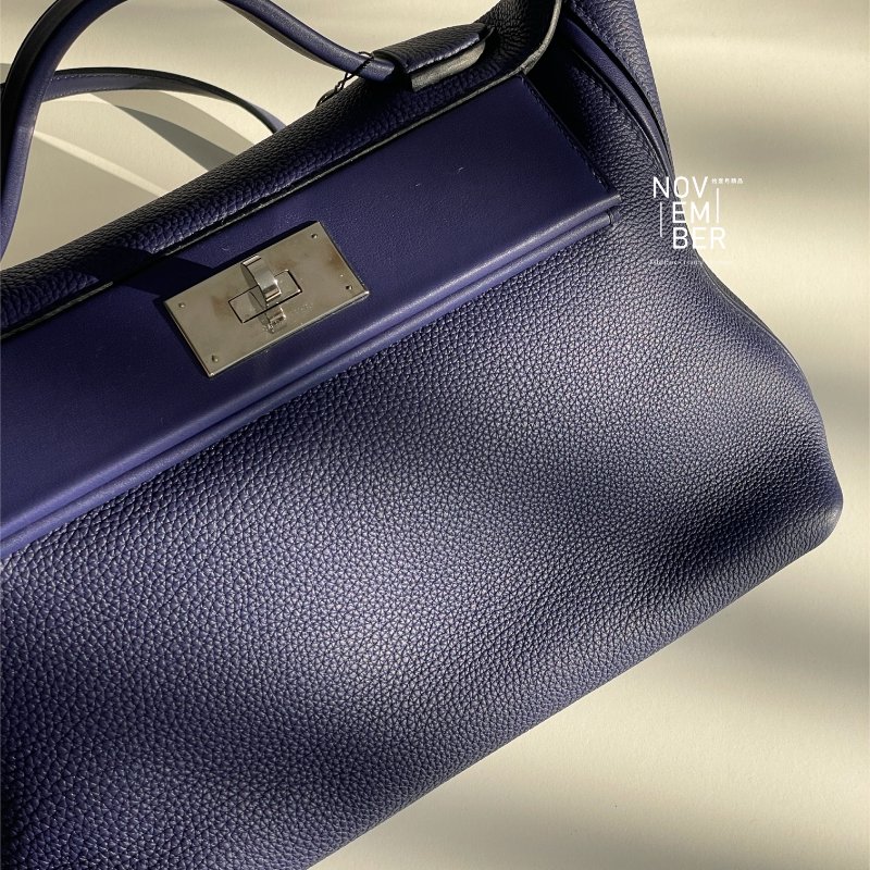 99新🆕 Hermès 愛馬仕 2424 深藍色銀釦 29cm-3