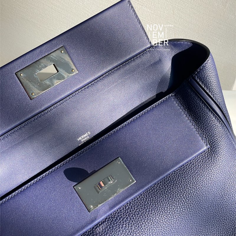 99新🆕 Hermès 愛馬仕 2424 深藍色銀釦 29cm-7