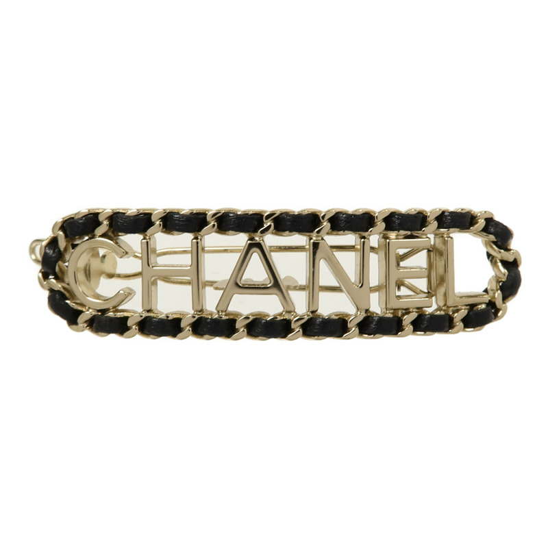 CHANEL 金屬/牛皮皮革Hair Chip髮夾-0