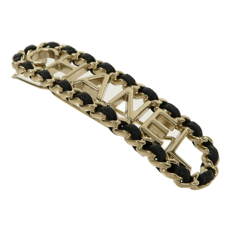 CHANEL 金屬/牛皮皮革Hair Chip髮夾-1