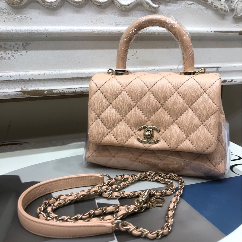 香奈儿Chanel 裸粉色minihandle手提斜挎包-0