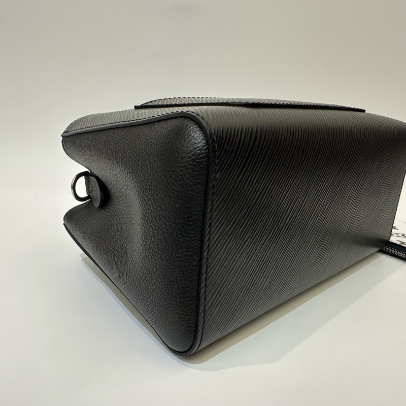 LV 黑Epi銀釦Marelle Tote BB前口袋二合一手提斜背包M59952-4