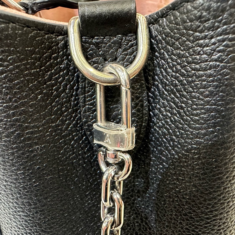 LV 黑Epi銀釦Marelle Tote BB前口袋二合一手提斜背包M59952-10