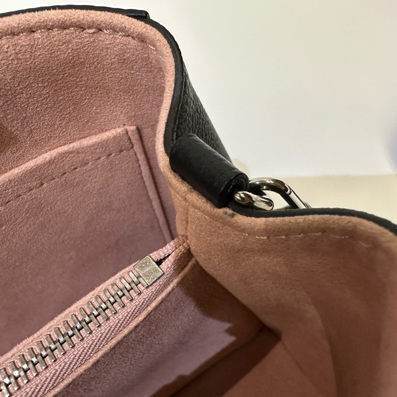 LV 黑Epi銀釦Marelle Tote BB前口袋二合一手提斜背包M59952-12