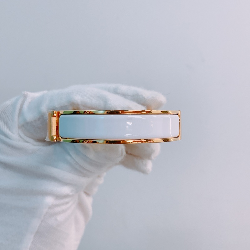 MS0181 Hermes愛馬仕 手鐲 白金色 Clic H Bracelet PM Size Blanc X GHW-3