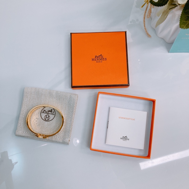 MS0181 Hermes愛馬仕 手鐲 白金色 Clic H Bracelet PM Size Blanc X GHW-9