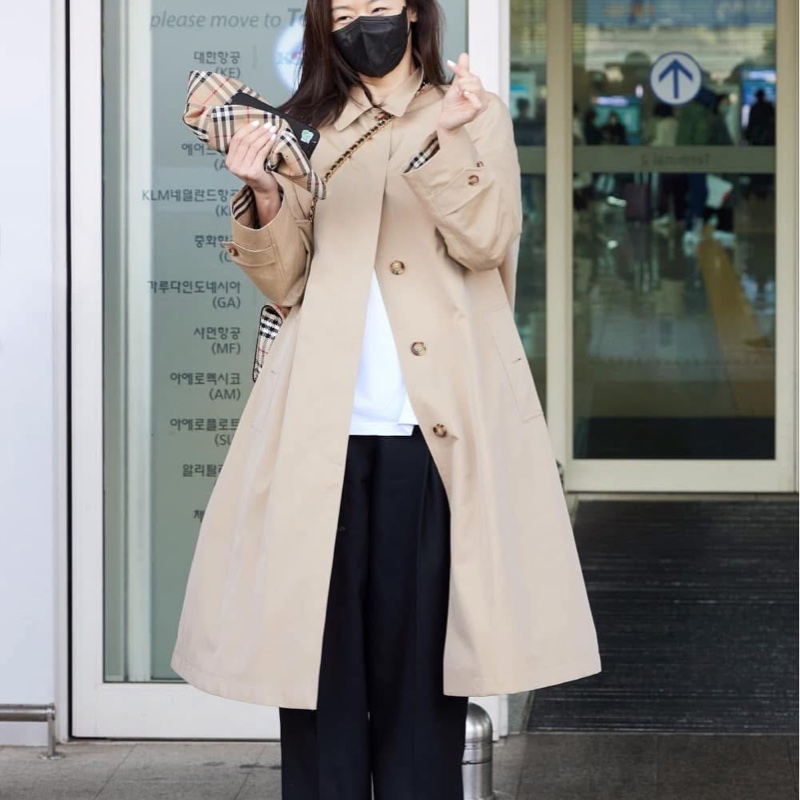 BURBERRY英國蜜色長風衣UK6-1
