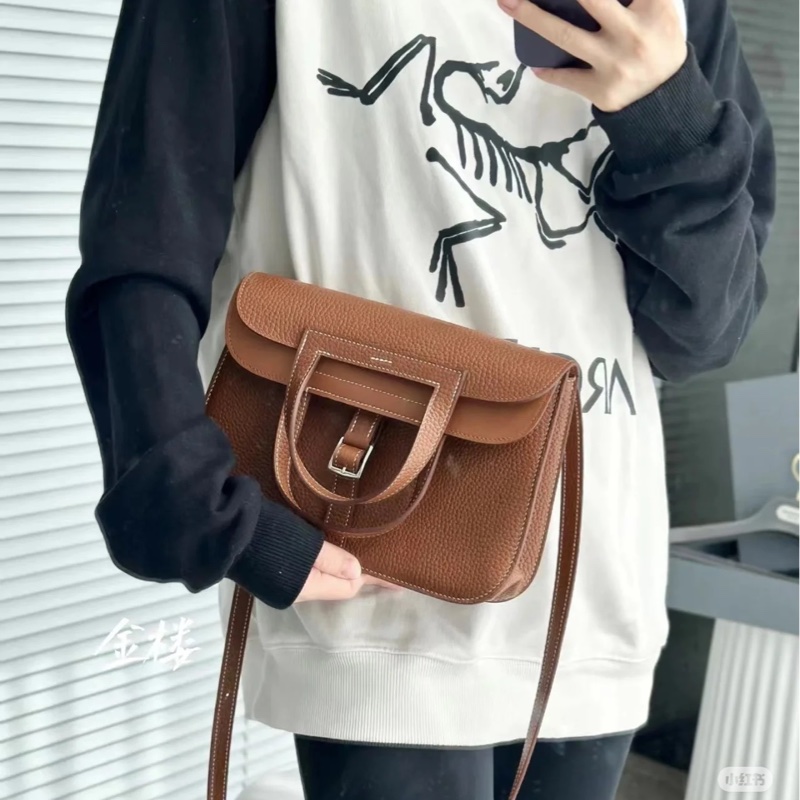 Hermes 愛馬仕 Halzan 31 金棕 斜背包 手提包 肩背包 側背包-8