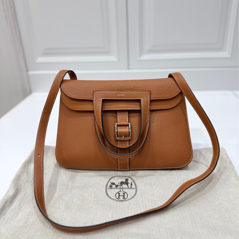 Hermes 愛馬仕 Halzan 31 金棕 斜背包 手提包 肩背包 側背包-10