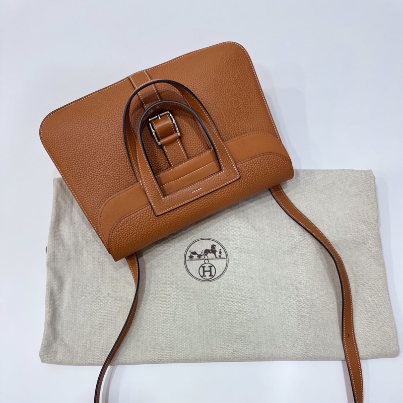 Hermes 愛馬仕 Halzan 31 金棕 斜背包 手提包 肩背包 側背包-13
