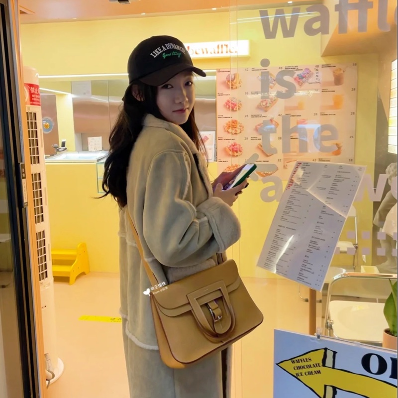 Hermes 愛馬仕 Halzan 31 金棕 斜背包 手提包 肩背包 側背包-19