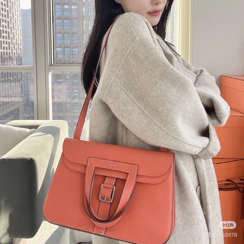 Hermes 愛馬仕 Halzan 31 金棕 斜背包 手提包 肩背包 側背包-21