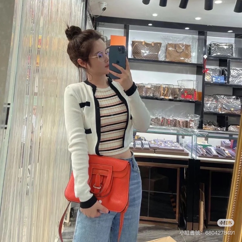 Hermes 愛馬仕 Halzan 31 金棕 斜背包 手提包 肩背包 側背包-23