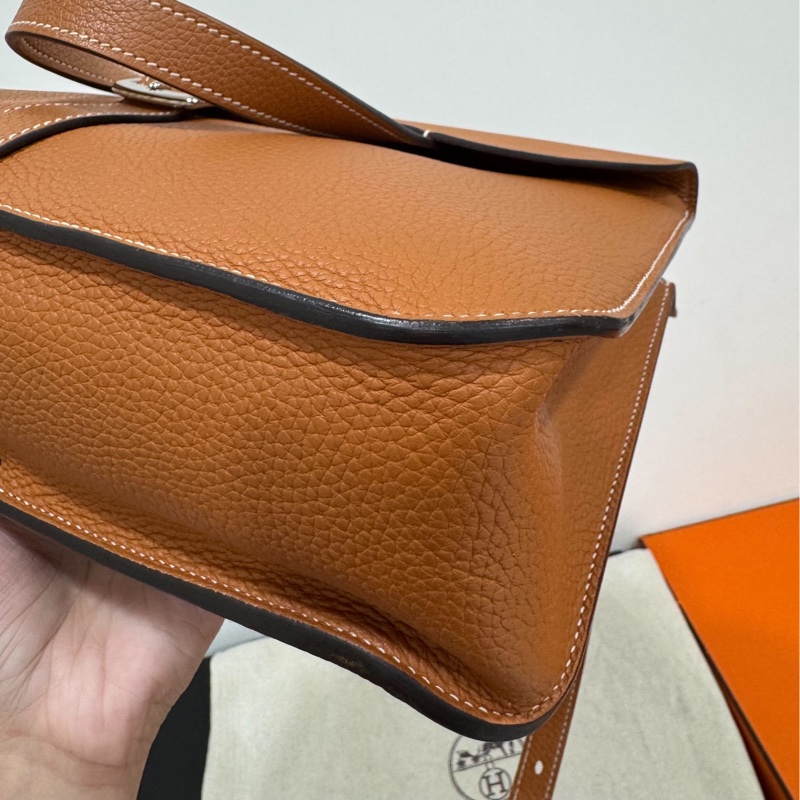 Hermes 愛馬仕 Halzan 31 金棕 斜背包 手提包 肩背包 側背包-28