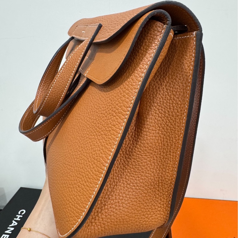 Hermes 愛馬仕 Halzan 31 金棕 斜背包 手提包 肩背包 側背包-30