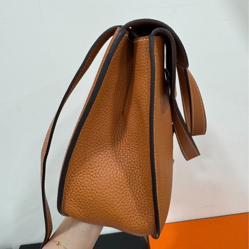 Hermes 愛馬仕 Halzan 31 金棕 斜背包 手提包 肩背包 側背包-31