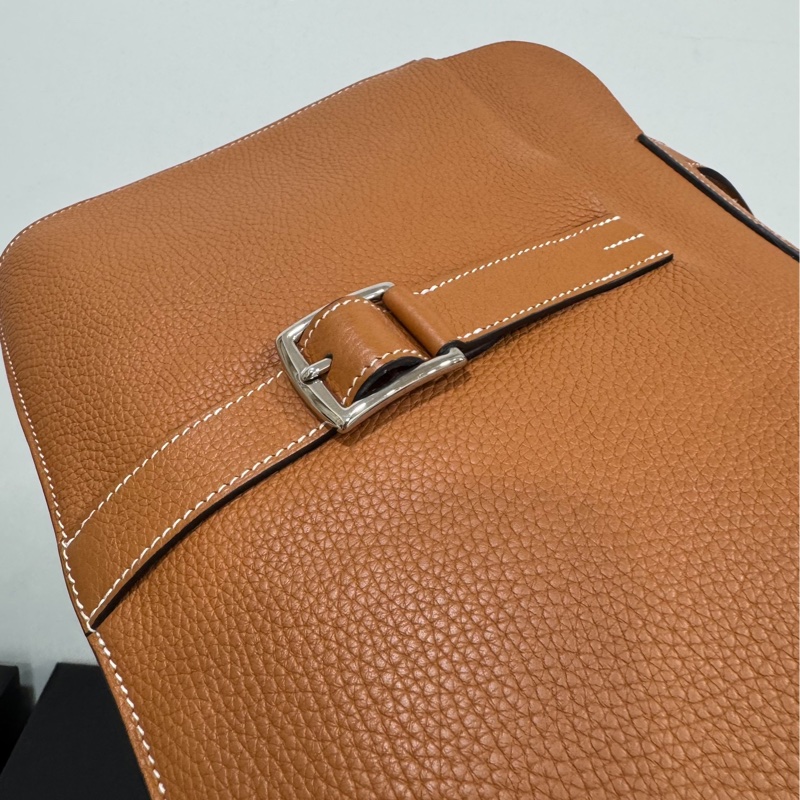 Hermes 愛馬仕 Halzan 31 金棕 斜背包 手提包 肩背包 側背包-32