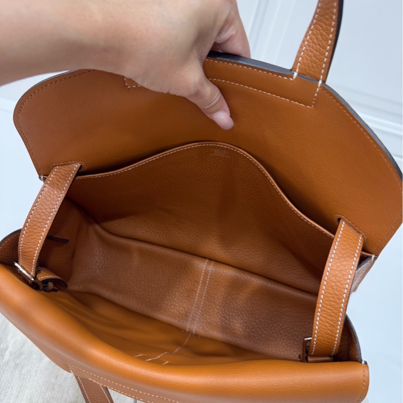 Hermes 愛馬仕 Halzan 31 金棕 斜背包 手提包 肩背包 側背包-34