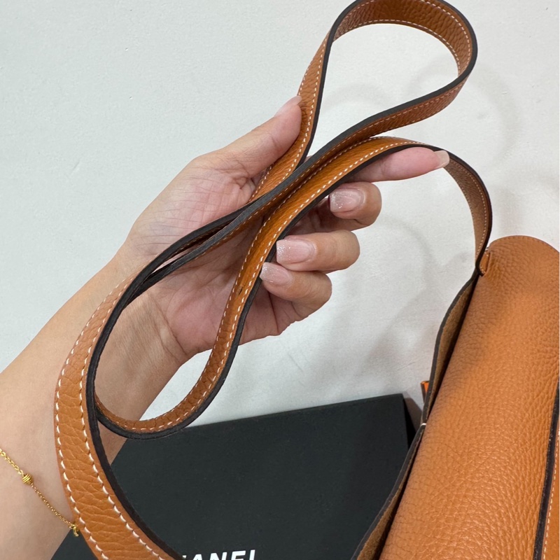 Hermes 愛馬仕 Halzan 31 金棕 斜背包 手提包 肩背包 側背包-38