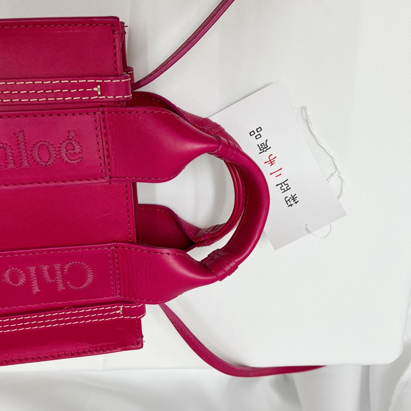 莉亞精品♡Chloe mini  woody 桃色 九新美品-10