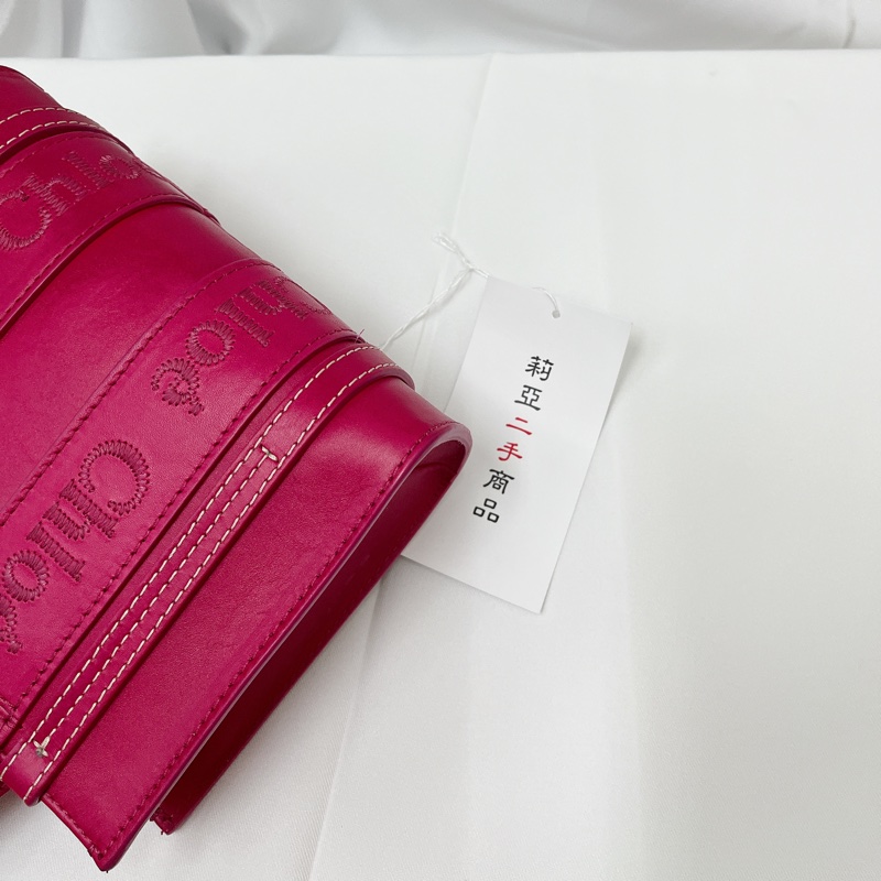 莉亞精品♡Chloe mini  woody 桃色 九新美品-15