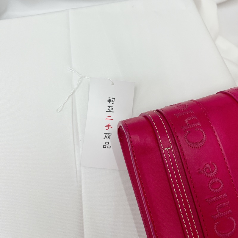 莉亞精品♡Chloe mini  woody 桃色 九新美品-16