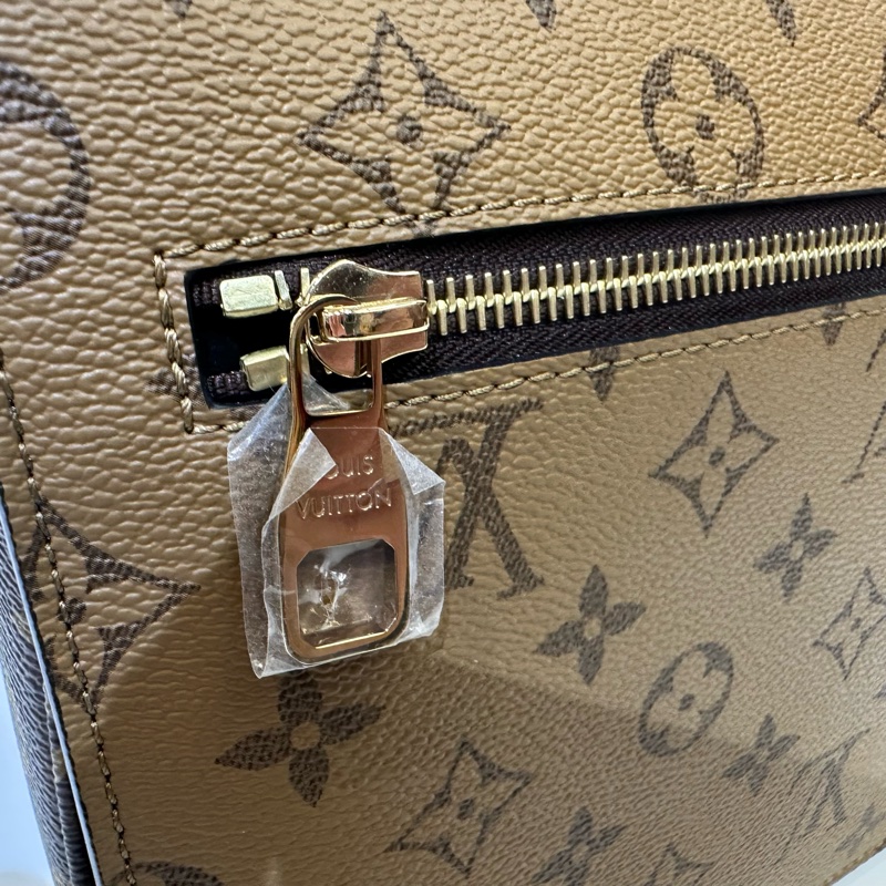 LV 雙色原花金釦下蓋手提斜背郵差包M44875-9