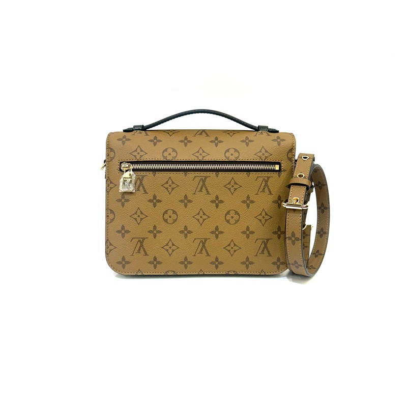 LV 雙色原花金釦下蓋手提斜背郵差包M44875-1