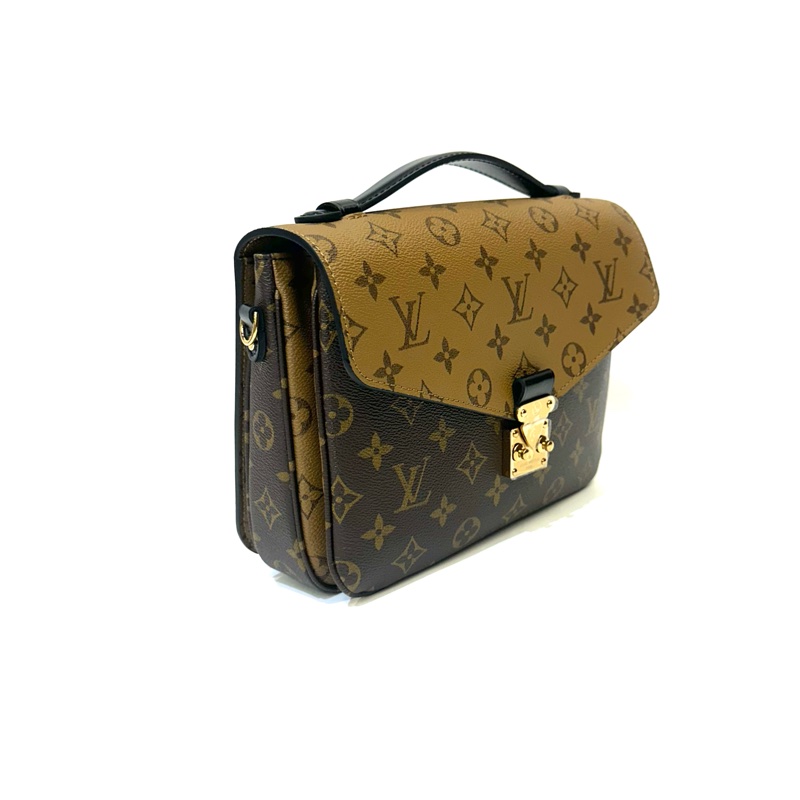 LV 雙色原花金釦下蓋手提斜背郵差包M44875-2