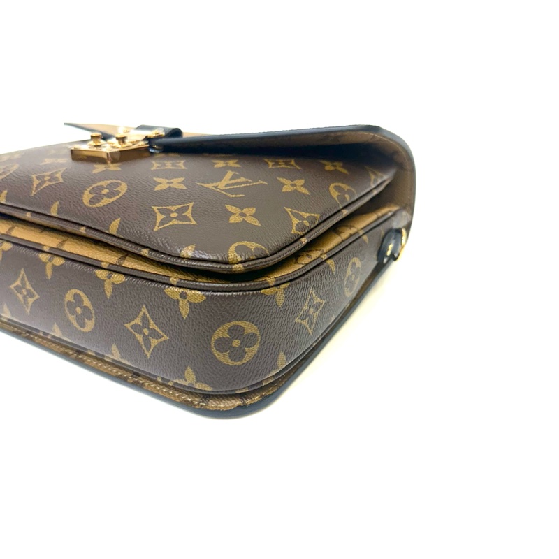 LV 雙色原花金釦下蓋手提斜背郵差包M44875-6