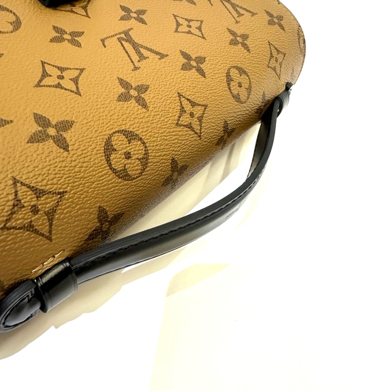 LV 雙色原花金釦下蓋手提斜背郵差包M44875-7