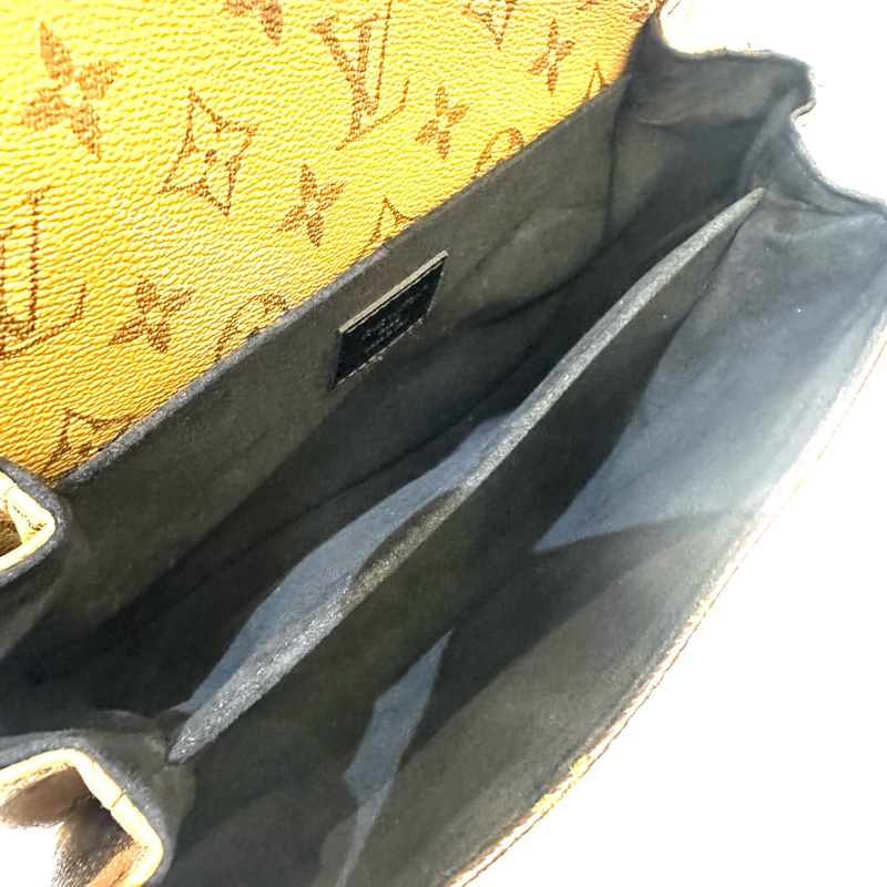 LV 雙色原花金釦下蓋手提斜背郵差包M44875-8