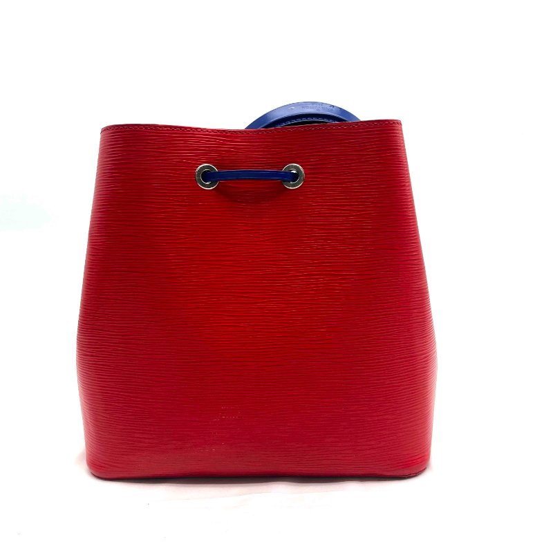 LOUIS VUITTON Epi NeoNoe MM銀扣水桶兩用包紅色藍色-1