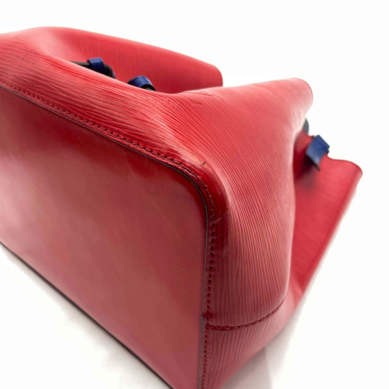 LOUIS VUITTON Epi NeoNoe MM銀扣水桶兩用包紅色藍色-3